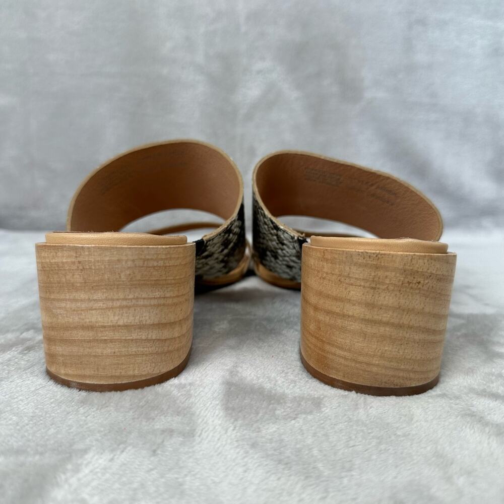 Madewell Shoes Womens 9 Kiera Mule Sandal Snake Embossed Leather Chunky Heel - Picture 7 of 11